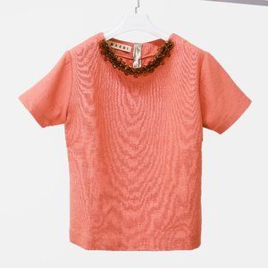 Marni Beaded Collar Wool Tee